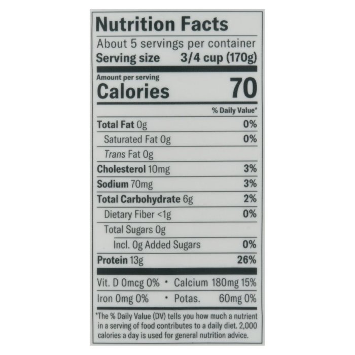 Chobani zero sugar vanilla yogurt nutrition facts