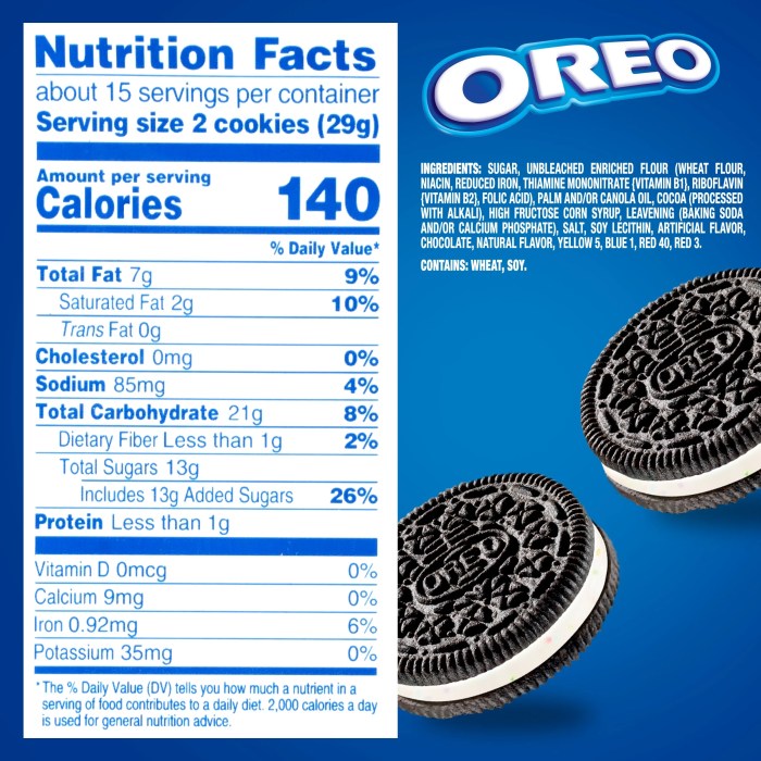 Oreo shake nutrition facts