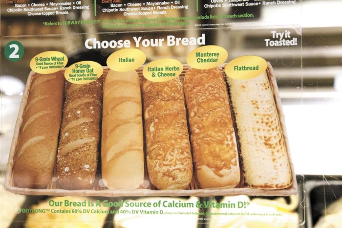 Subway wheat bread nutrition facts