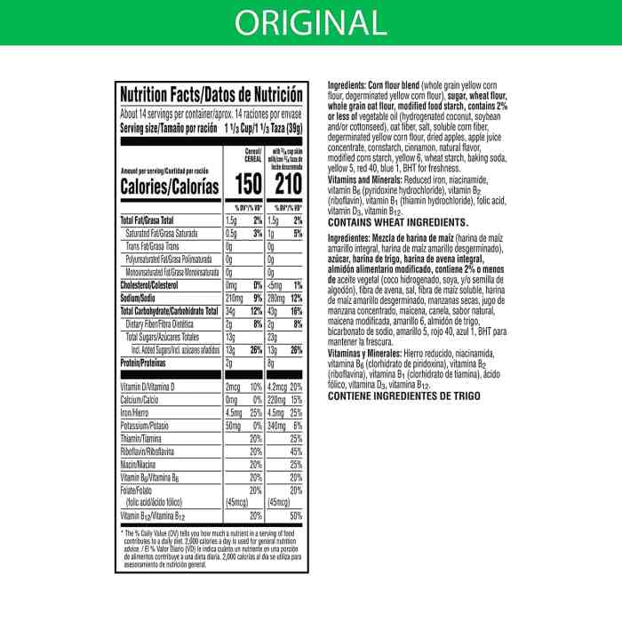 Nutrition facts apple jacks