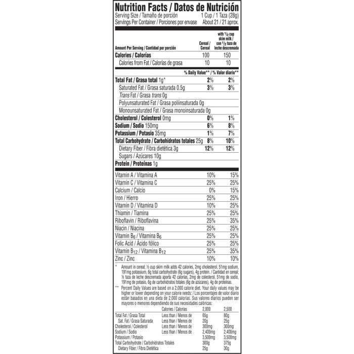 Nutrition facts apple jacks