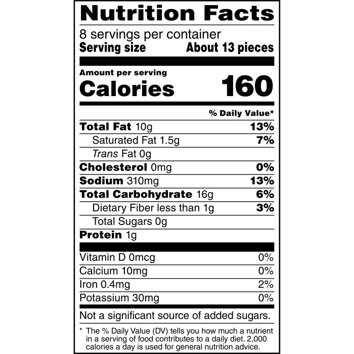 Cheetos nutrition facts puffs