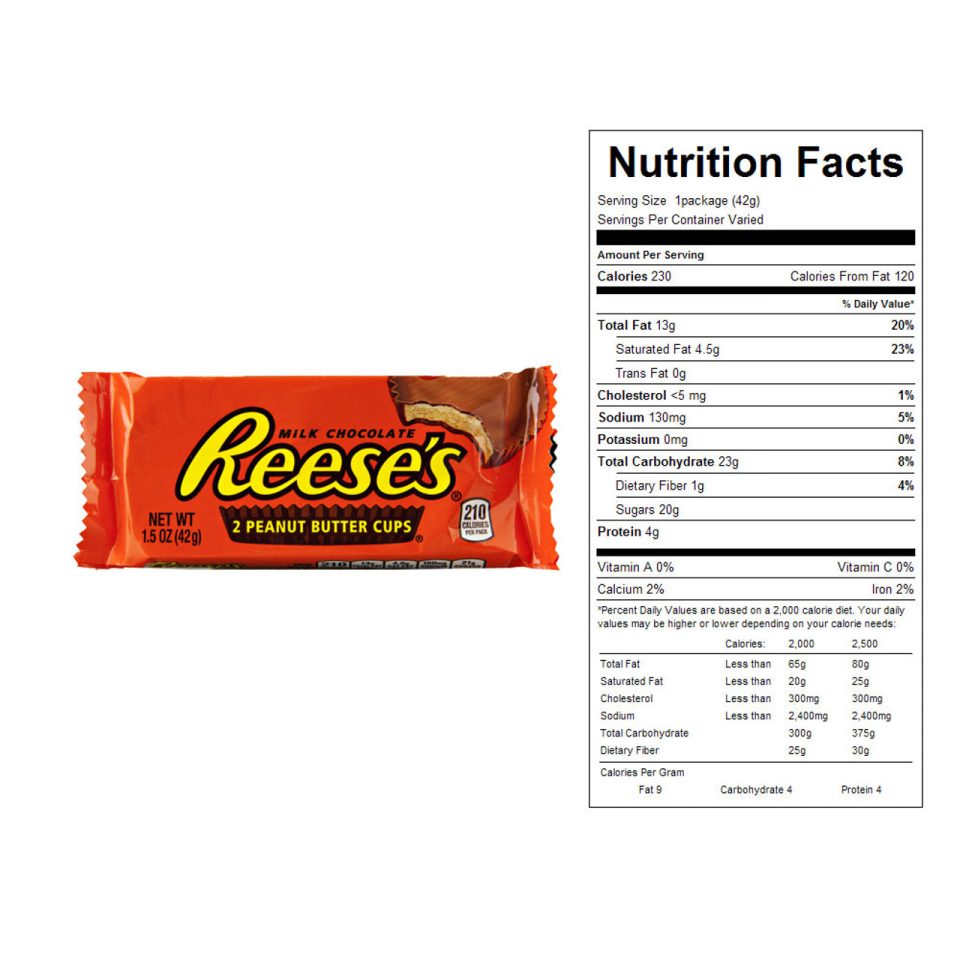 Reese's pumpkin nutrition facts